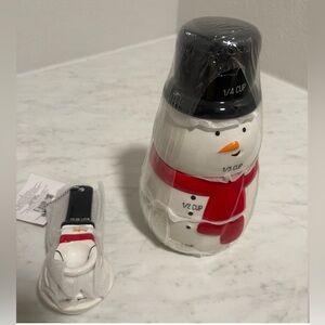 Target Bullseye Christmas Snowman Ceramic Measuring Cups and Spoons